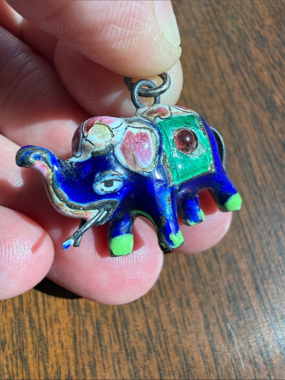 Vintage Cloisonné Elephant Pendant / Charm